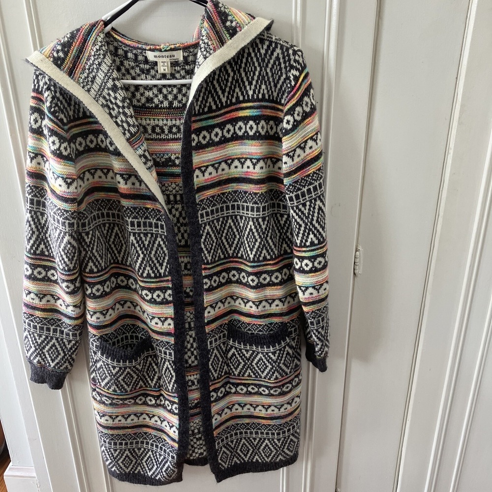 Monteau Los Angeles Cardigan Aztec Pattern M